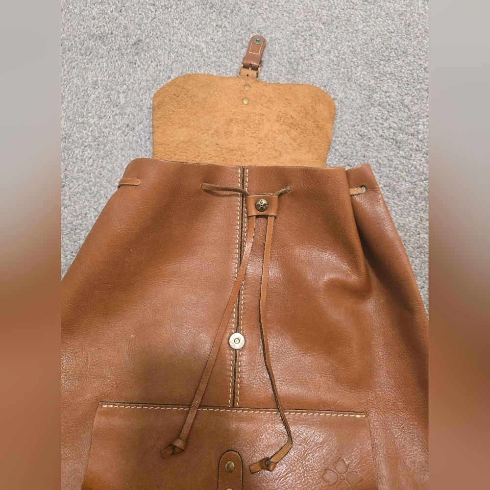 Patricia Nash Vintage Leather Backpack Tan Boho Travel Vacation Western Cottage - Picture 11 of 16
